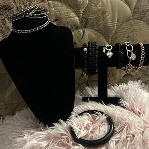 Black and Silver Bracelet (or necklaces!) Set